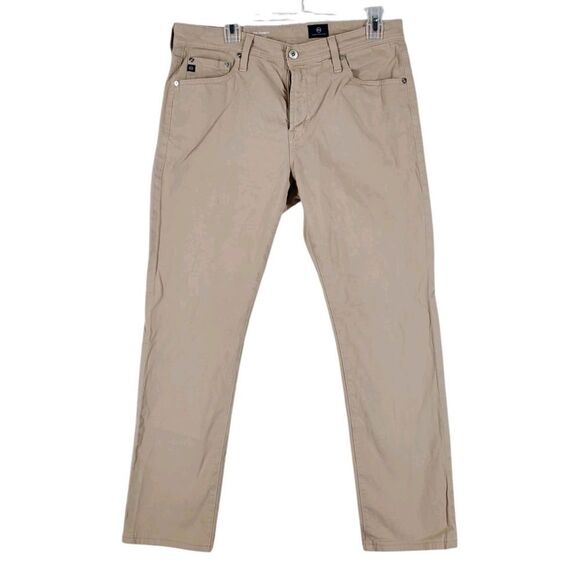 Adriano Goldschmied AG Pants Everett Slim Straight Mens 33x29.5 Beige Khaki - Picture 5 of 14